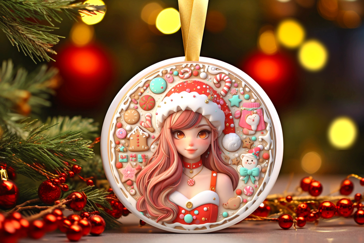 Round Christmass Ornament Sublimation|Clipart