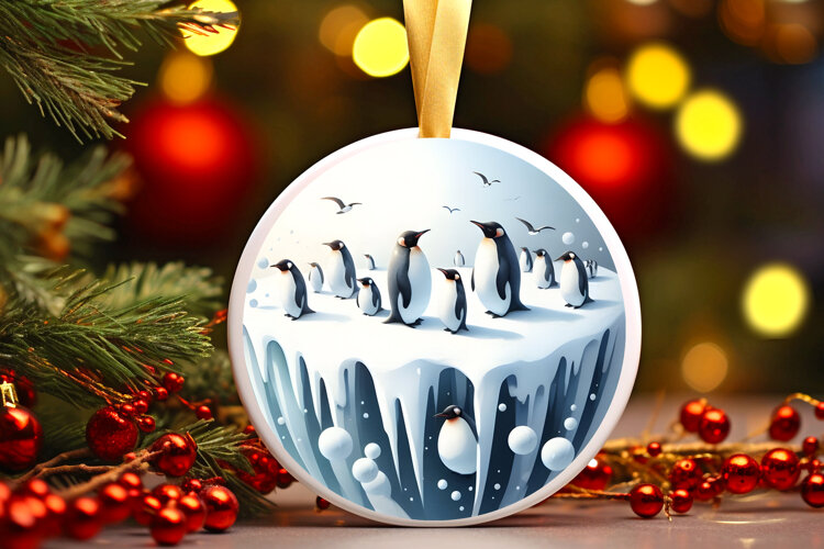 Round Christmass Ornament Sublimation|Clipart example image 1