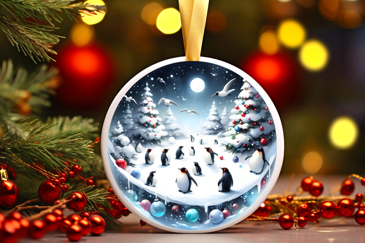Round Christmass Ornament Sublimation|Clipart