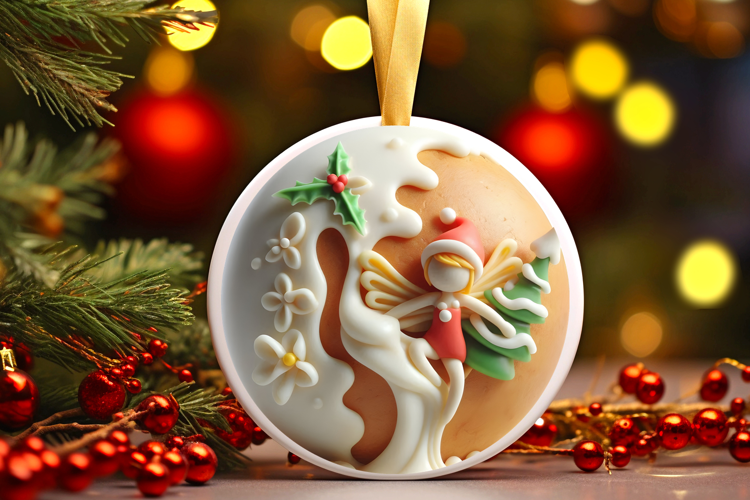 Round Christmass Ornament Sublimation|Clipart