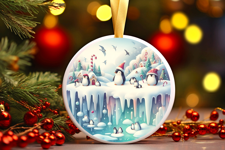 Round Christmass Ornament Sublimation|Clipart