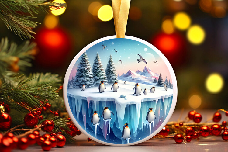 Round Christmass Ornament Sublimation|Clipart example image 1