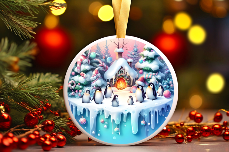 Round Christmass Ornament Sublimation|Clipart