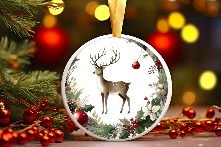 Round Christmass Ornament Sublimation|Clipart