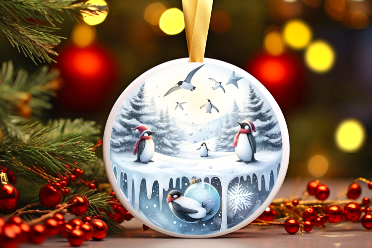 Round Christmass Ornament Sublimation|Clipart