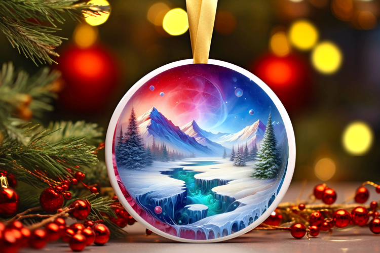 Round Christmass Ornament Sublimation|Clipart
