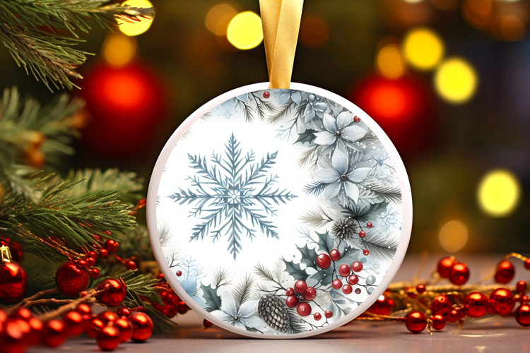 Round Christmass Ornament Sublimation|Clipart