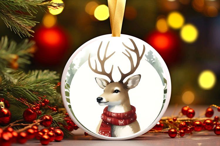 Round Christmass Ornament Sublimation|Clipart