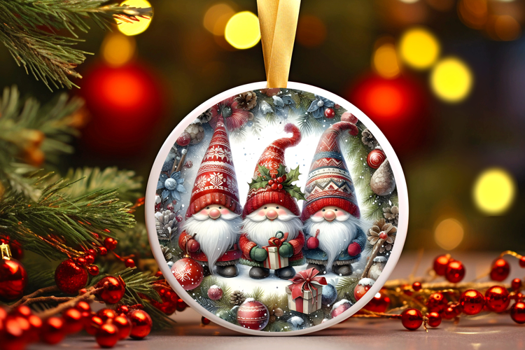 Round Christmass Ornament Sublimation|Clipart