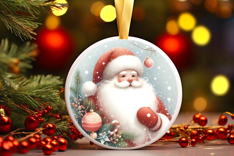 Round Christmass Ornament Sublimation|Clipart example image 1