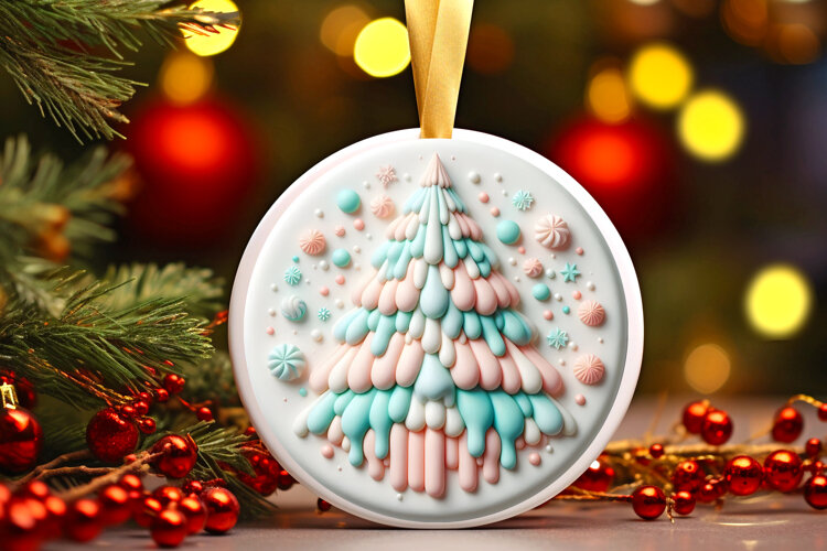 Round Christmass Ornament Sublimation|Clipart example image 1