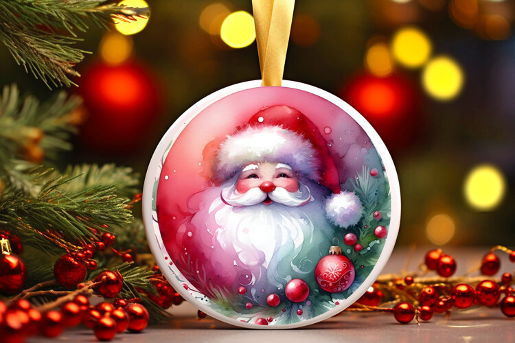 Round Christmass Ornament Sublimation|Clipart example image 1