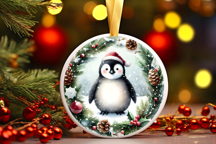 Round Christmass Ornament Sublimation|Clipart example image 1