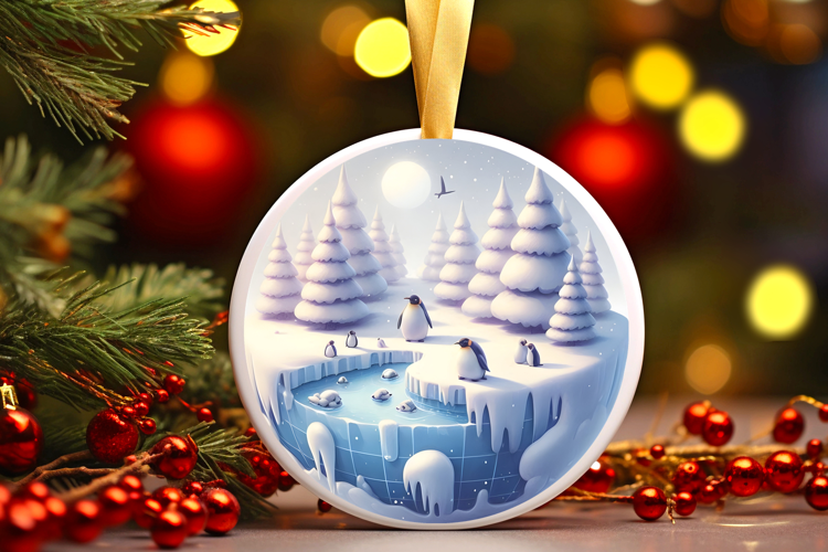 Round Christmass Ornament Sublimation|Clipart