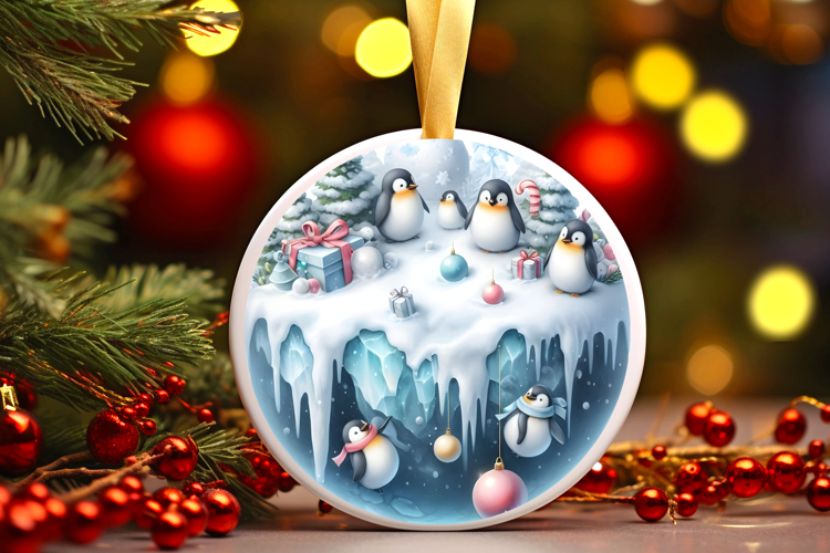 Round Christmass Ornament Sublimation|Clipart