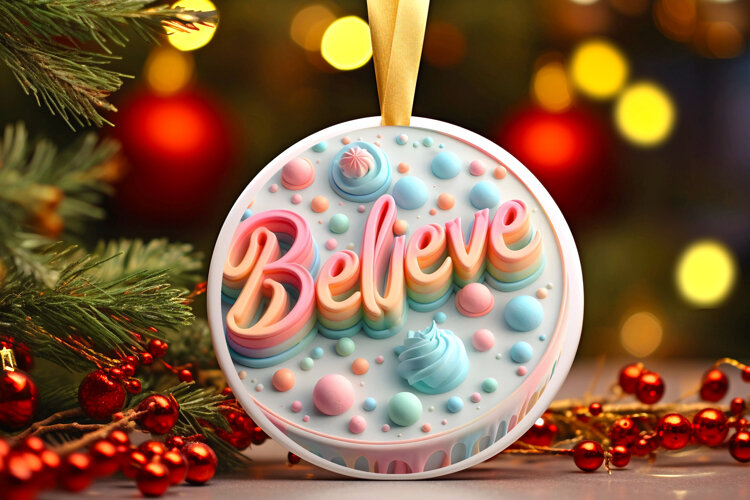 Round Christmass Ornament Sublimation|Clipart example image 1