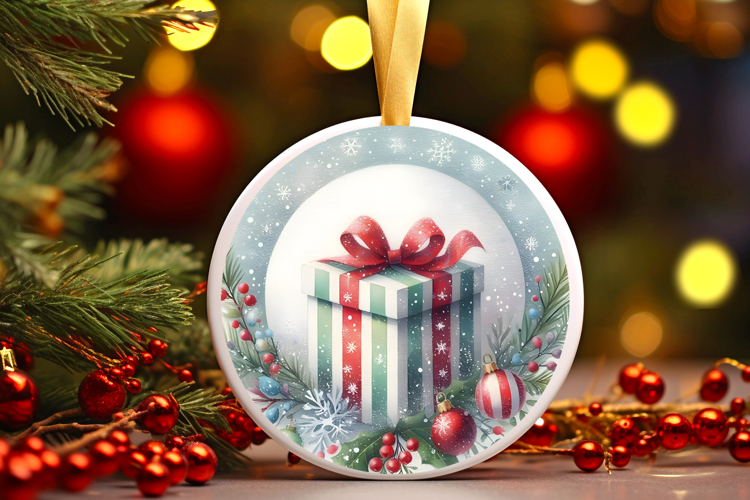 Round Christmass Ornament Sublimation|Clipart