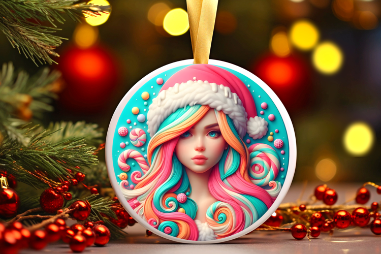 Round Christmass Ornament Sublimation|Clipart