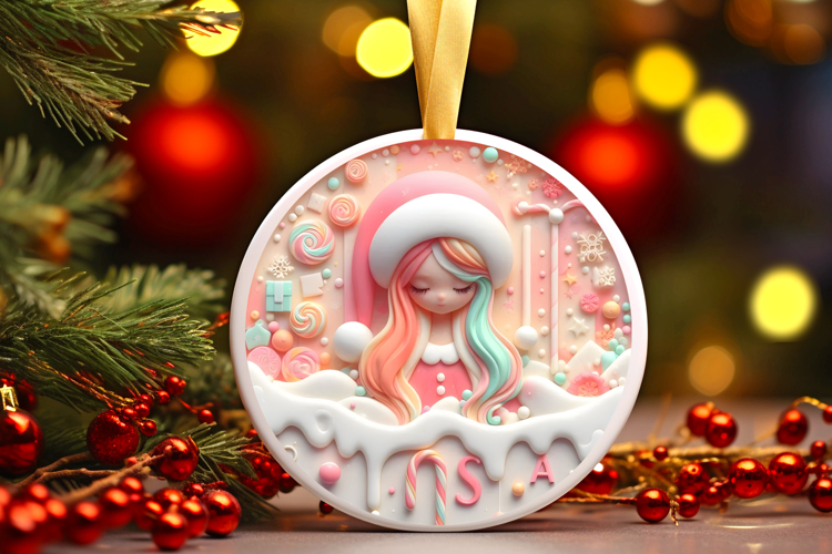 Round Christmass Ornament Sublimation|Clipart