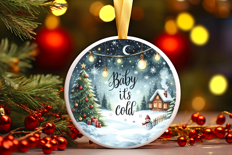 Round Christmass Ornament Sublimation|Clipart