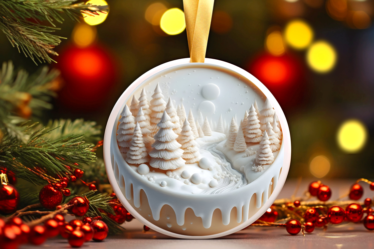 Round Christmass Ornament Sublimation|Clipart