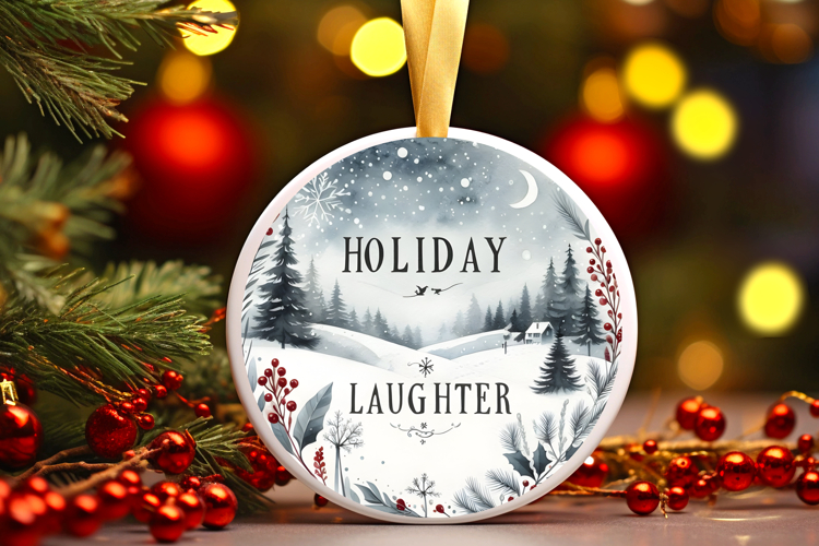Round Christmass Ornament Sublimation|Clipart