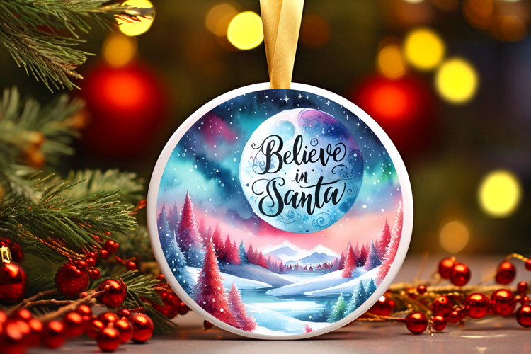 Round Christmass Ornament Sublimation|Clipart