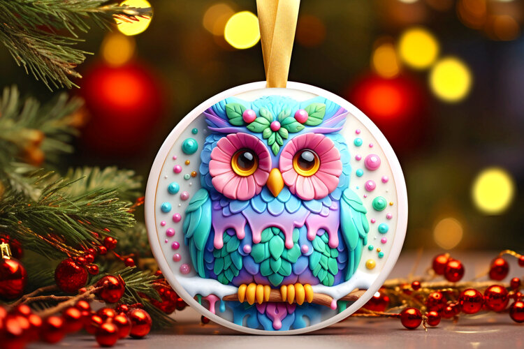 Round Christmass Ornament Sublimation|Clipart example image 1