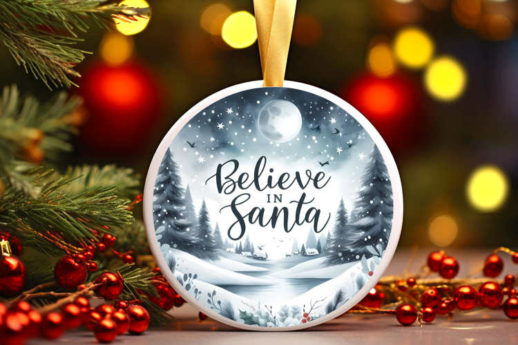Round Christmass Ornament Sublimation|Clipart