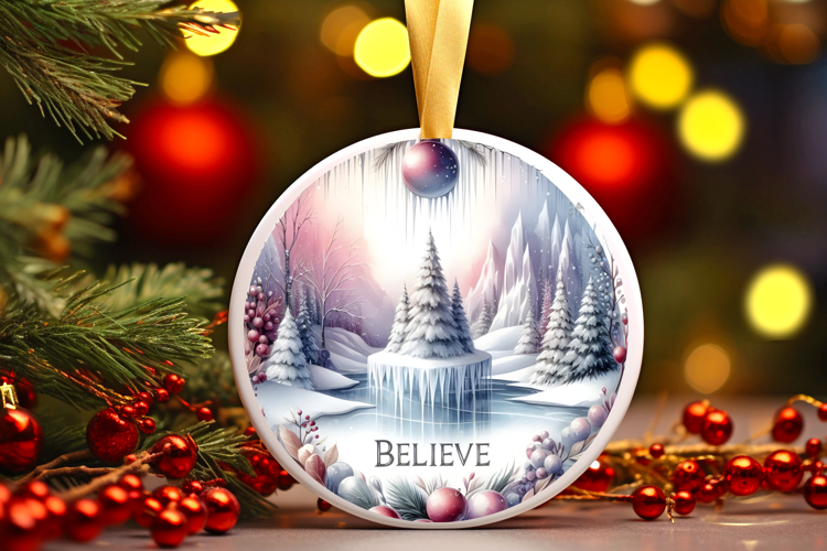Round Christmass Ornament Sublimation|Clipart