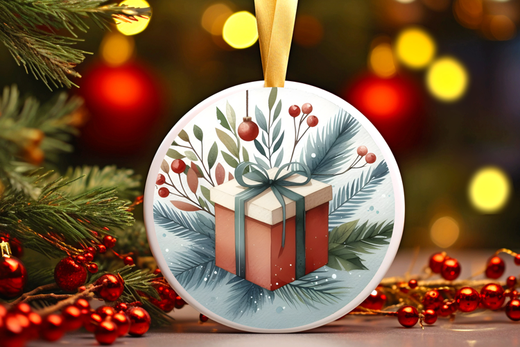 Round Christmass Ornament Sublimation|Clipart