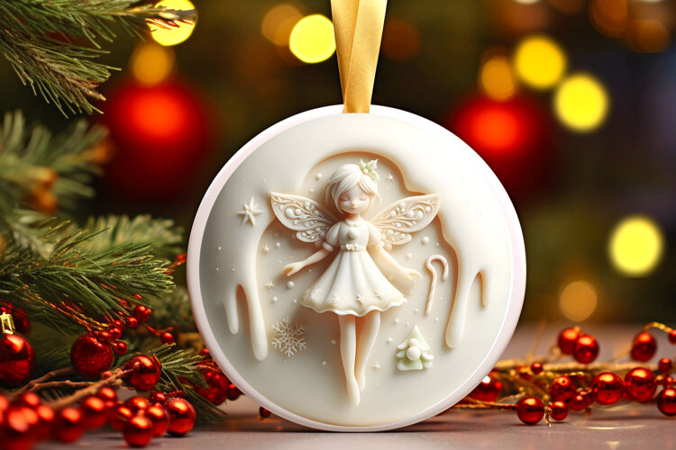 Round Christmass Ornament Sublimation|Clipart example image 1