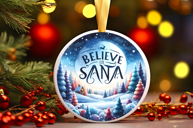 Round Christmass Ornament Sublimation|Clipart