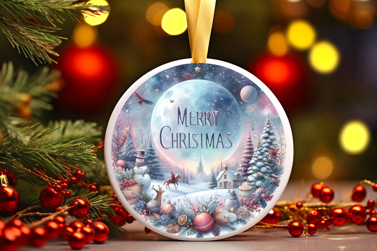 Round Christmass Ornament Sublimation|Clipart