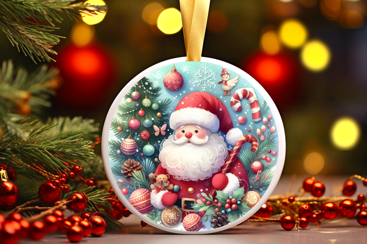 Round Christmass Ornament Sublimation|Clipart