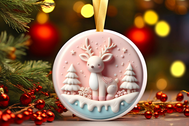 Round Christmass Ornament Sublimation|Clipart