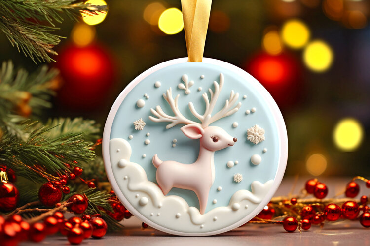 Round Christmass Ornament Sublimation|Clipart example image 1