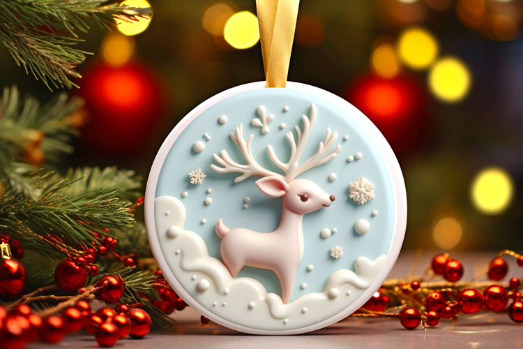 Round Christmass Ornament Sublimation|Clipart