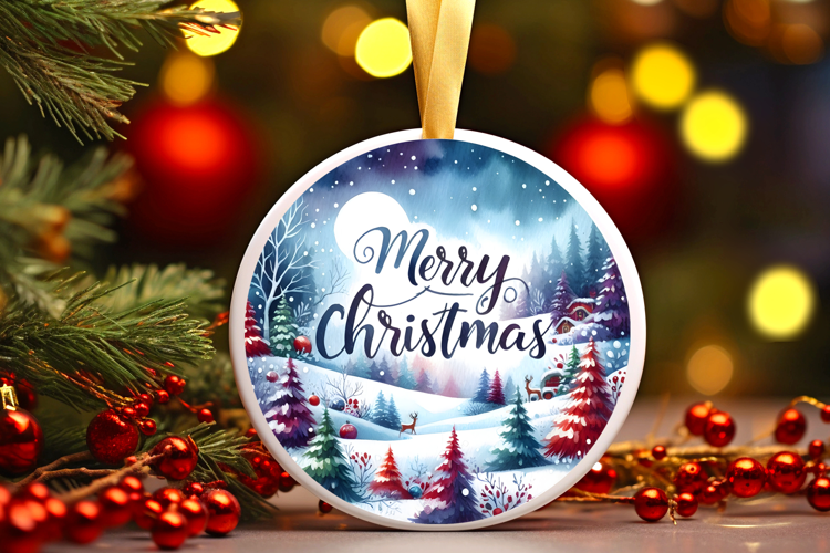 Round Christmass Ornament Sublimation|Clipart