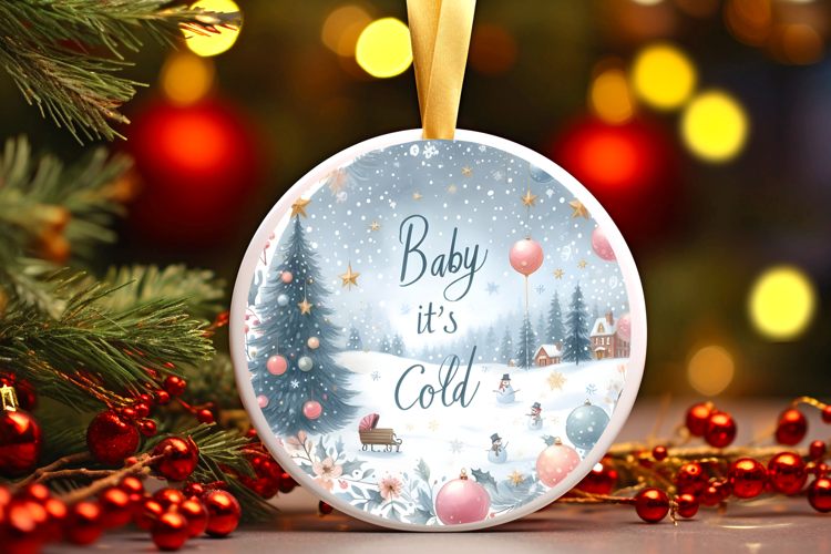 Round Christmass Ornament Sublimation|Clipart
