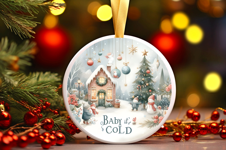 Round Christmass Ornament Sublimation|Clipart
