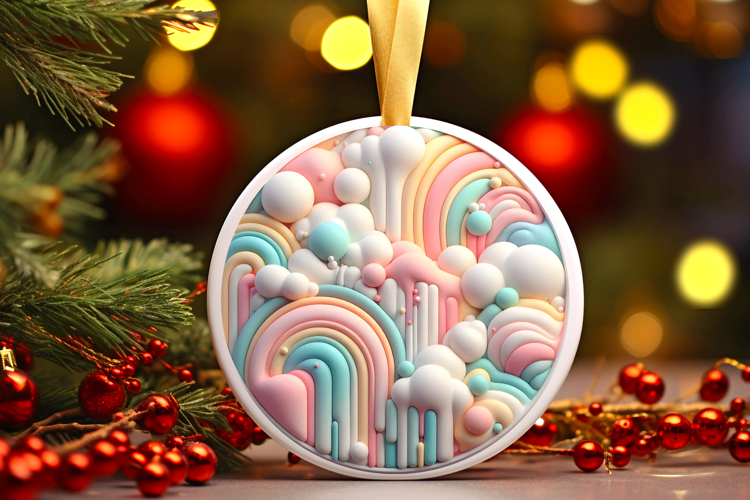 Round Christmass Ornament Sublimation|Clipart