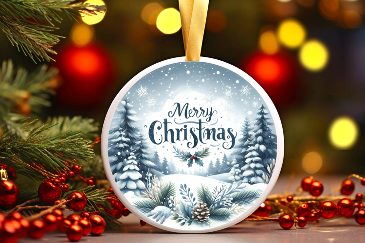 Round Christmass Ornament Sublimation|Clipart