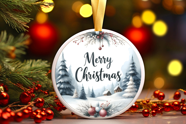 Round Christmass Ornament Sublimation|Clipart