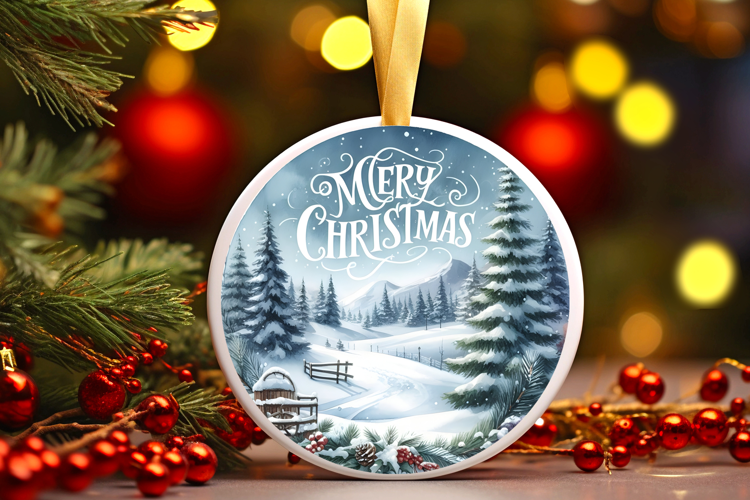 Round Christmass Ornament Sublimation|Clipart