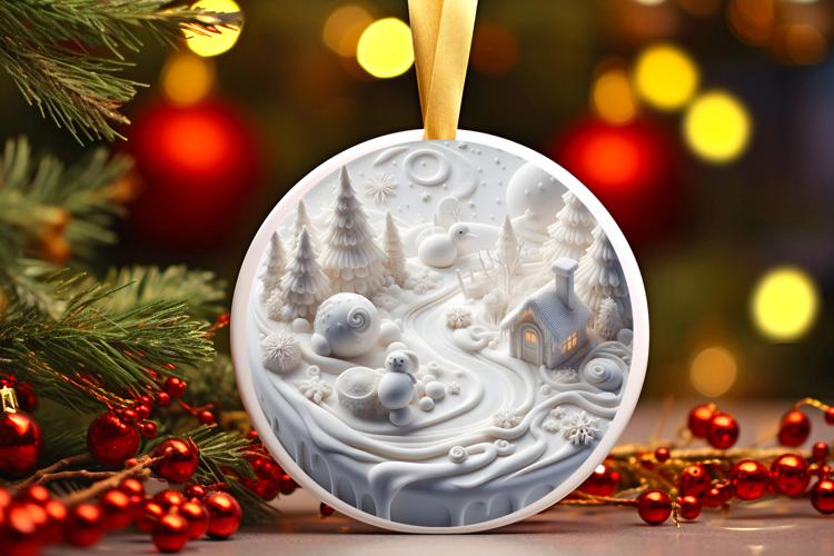 Round Christmass Ornament Sublimation|Clipart
