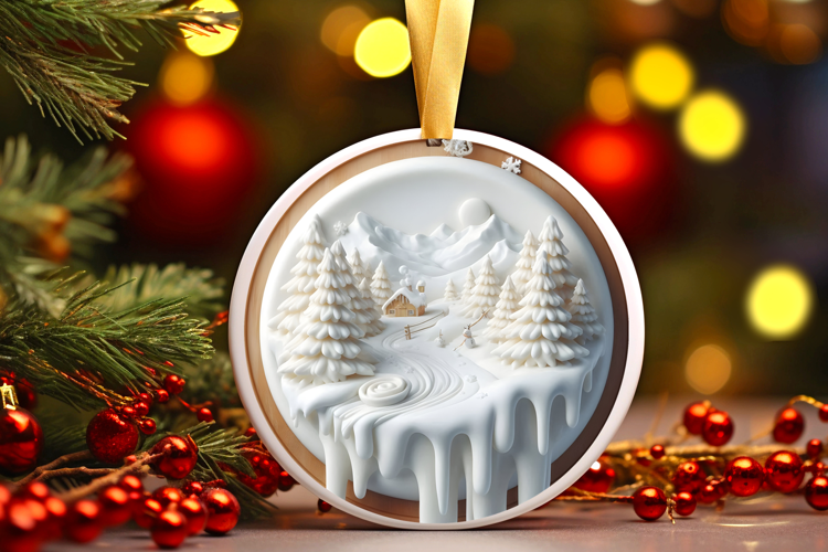 Round Christmass Ornament Sublimation|Clipart