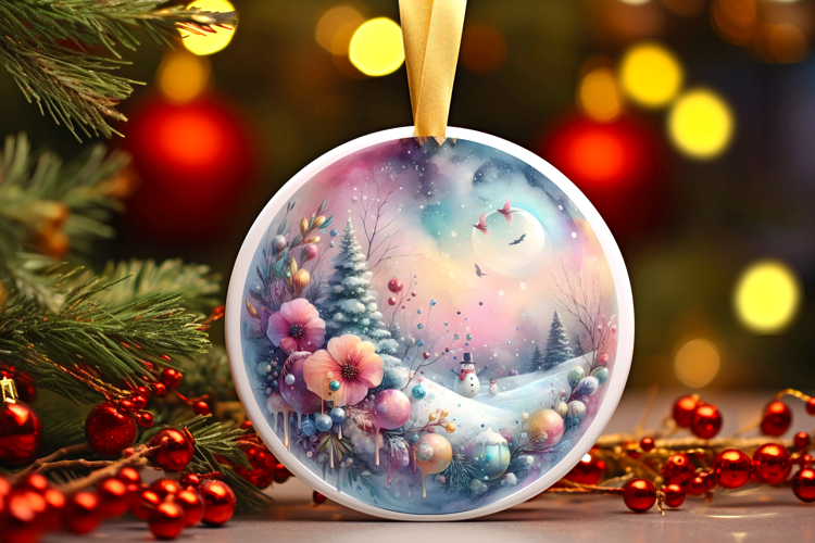 Round Christmass Ornament Sublimation|Clipart
