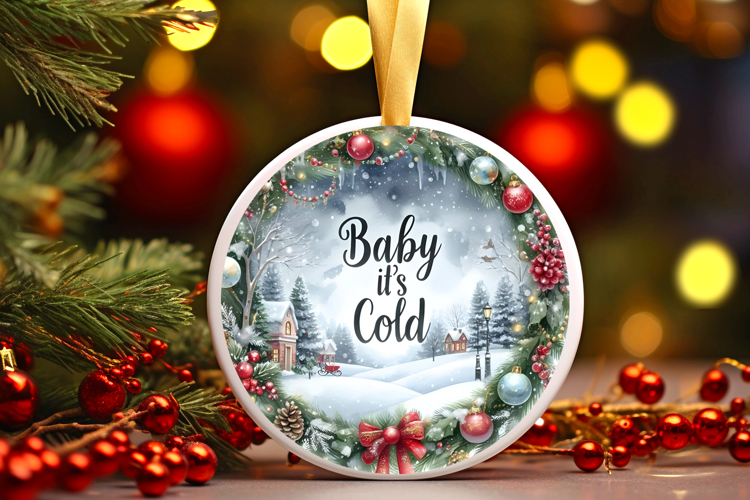 Round Christmass Ornament Sublimation|Clipart