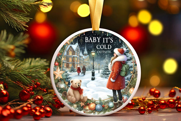 Round Christmass Ornament Sublimation|Clipart